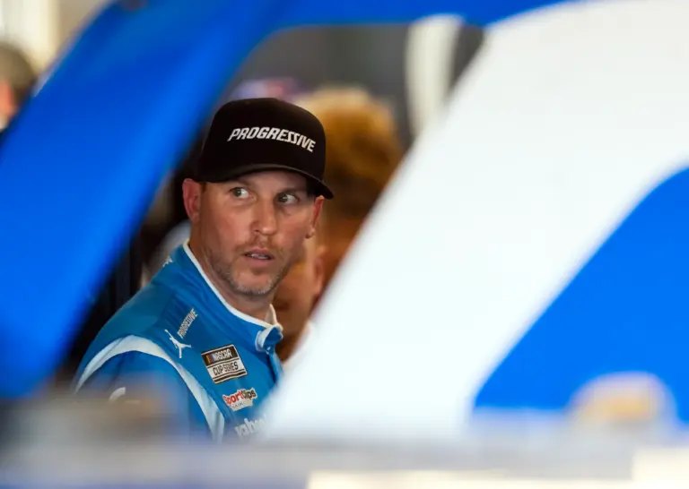Oct 31, 2025; Avondale, Arizona, USA; NASCAR Cup Series driver Denny Hamlin (11) during practice for the NASCAR Championship race at Phoenix Raceway. Mandatory Credit: Mark J. Rebilas-Imagn Images