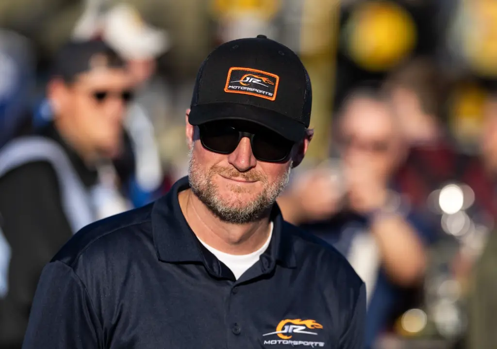 JR Motorsports; Nov 1, 2025; Avondale, Arizona, USA; NASCAR Xfinity Series team owner Dale Earnhardt Jr during the Xfinity Series Championship race at Phoenix Raceway. Mandatory Credit: Mark J. Rebilas-Imagn Images