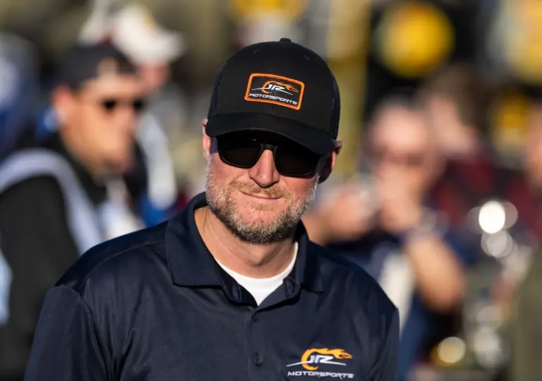 JR Motorsports; Nov 1, 2025; Avondale, Arizona, USA; NASCAR Xfinity Series team owner Dale Earnhardt Jr during the Xfinity Series Championship race at Phoenix Raceway. Mandatory Credit: Mark J. Rebilas-Imagn Images