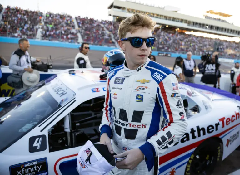 Nov 1, 2025; Avondale, Arizona, USA; NASCAR Xfinity Series driver Connor Zilisch (88) during the Xfinity Series Championship race at Phoenix Raceway. Mandatory Credit: Mark J. Rebilas-Imagn Images