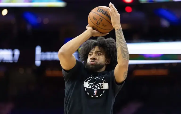 Brooklyn - Dec 23, 2025; Philadelphia, Pennsylvania, USA; Philadelphia 76ers forward Trendon Watford before a game against the Brooklyn Nets at Xfinity Mobile Arena. Mandatory Credit: Bill Streicher-Imagn Images