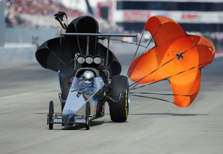 Nov. 13, 2011; Pomona, CA, USA; NHRA top alcohol dragster driver Jim Whiteley during the Auto Club Finals at Auto Club Raceway at Pomona. Mandatory Credit: Mark J. Rebilas-Imagn Images