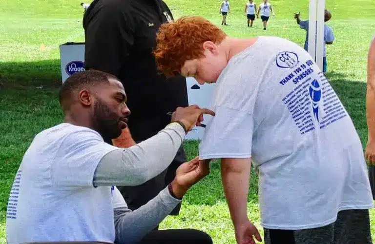 Former Ohio State quarterback J.T. Barrett was one of the guest speakers during Friday's Brian Sampson Memorial Youth Football Camp.