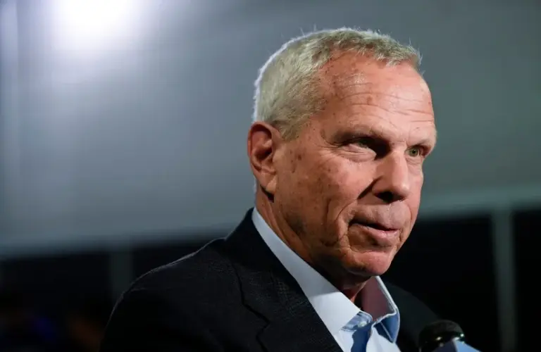 New York Giants co-owner Steve Tisch talks to reporters after the press conference introducing new head coach Joe Judge (not pictured) at MetLife Stadium on Thursday, Jan. 9, 2020, in East Rutherford