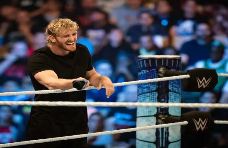 Logan Paul standing in ring on Smackdown.