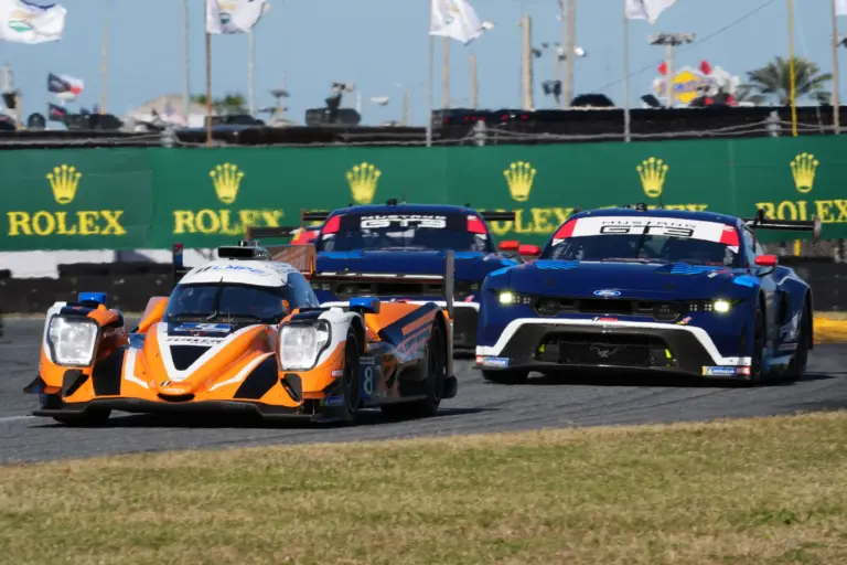 Era Motorsport; Jan 25, 2025; Daytona Beach, FL, USA; Tower Motorsports Oreca 07 Gibson of John Farano, Michael Dinan, Scott McLaughlin, and Ferdinand Habsburg (8) races ahead of a group of cars during the Rolex 24 at Daytona International Speedway. Mandatory Credit: Jasen Vinlove-Imagn Images