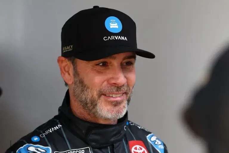 NASCAR Cup Series driver Jimmie Johnson (84) walks to the drivers meeting before the Daytona 500 at Daytona International Speedway