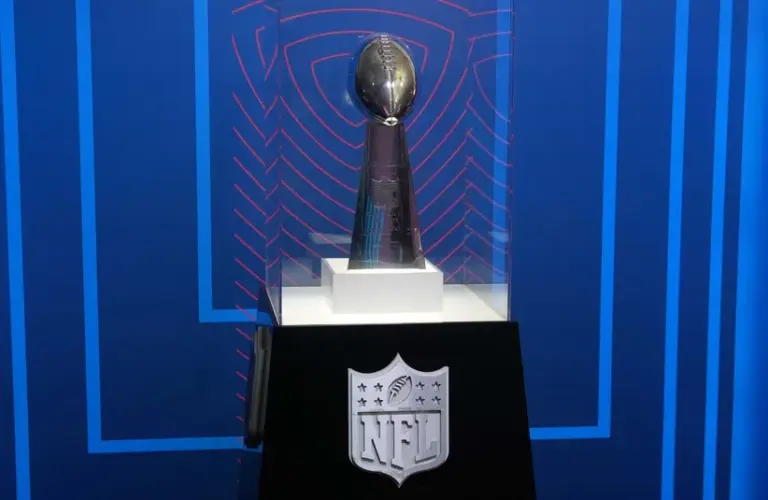 Super Bowl Vince Lombardi Trophy at the 2025 NFL Scouting Combine Experience at Lucas Oil Stadium