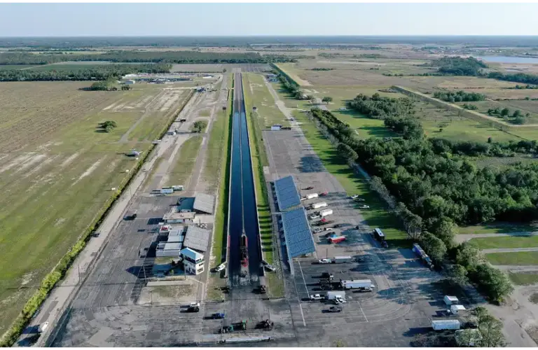 East of Bourneside Blvd is Bradenton's Motorsports Park (looking south) and the Freedom Factory, upper left, located just off of State Road 64 in Manatee County. U.S. Street Nationals