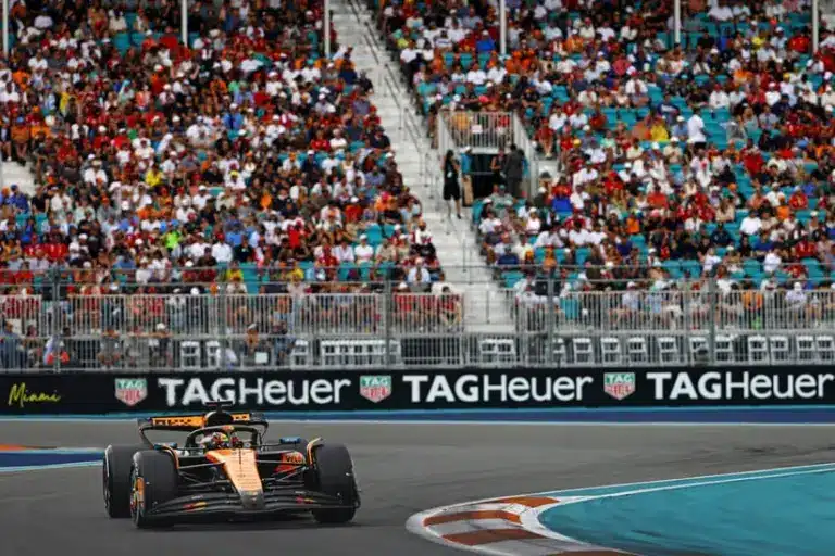 Will Courtenay ; Miami Gardens, FL, USA; McLaren driver Oscar Piastri (81) during the F1 Miami Grand Prix at Miami International Autodrome. Mandatory Credit: Peter Casey-Imagn Images
