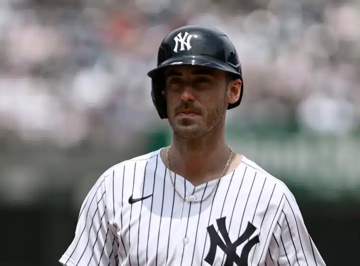 New York Yankees outfielder Cody Bellinger (35) during a game against the Philadelphia Phillies at Yankee Stadium