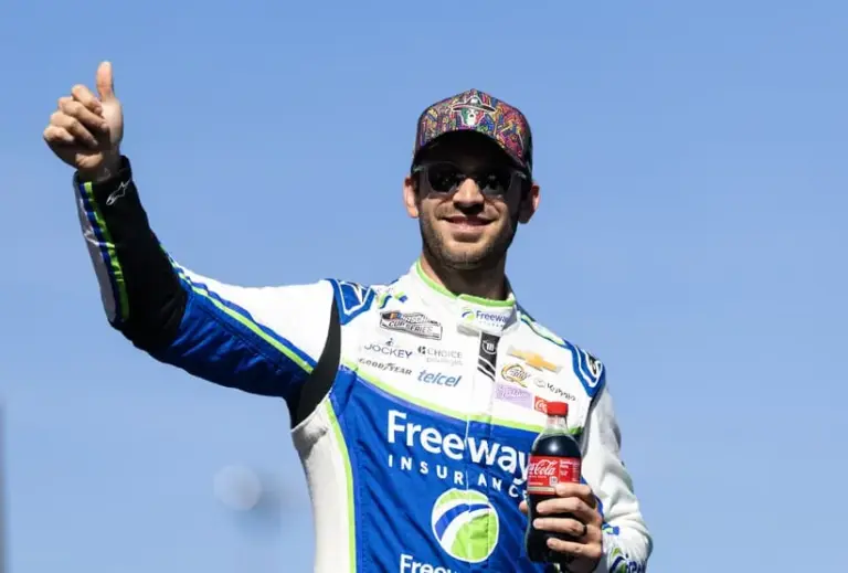 Nov 2, 2025; Avondale, Arizona, USA; NASCAR Cup Series driver Daniel Suarez (99) during the NASCAR Championship race at Phoenix Raceway.