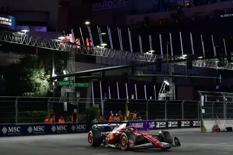 Barcelona; Nov 21, 2025; Las Vegas, NV, USA; Ferrari driver Lewis Hamilton (44) during the Las Vegas Grand Prix at Las Vegas Strip Circuit.