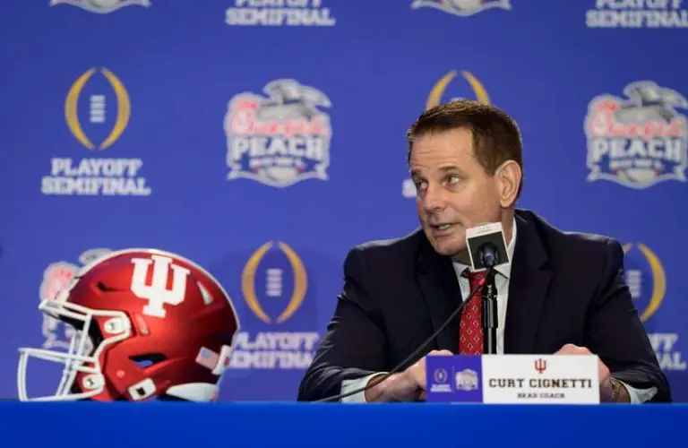 Curt Cignetti talks transfer portal at the Peach Bowl.