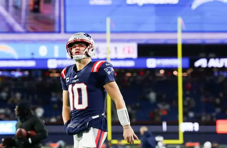 New England Patriots quarterback Drake Maye.