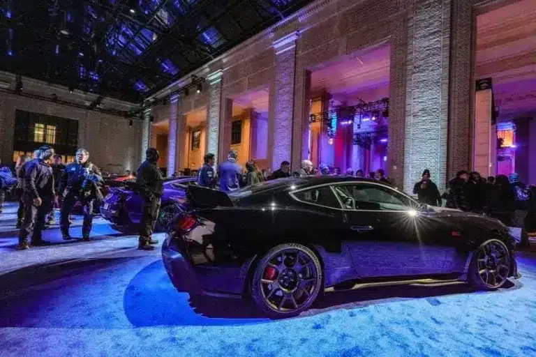 Actor Dax Shepard hosts the Ford Racing F1 launch event and introduces the Mustang Dark Horse SC at Michigan Central Station in Detroit on Thursday,