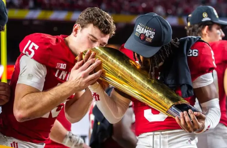 Indiana players hold National Championship.