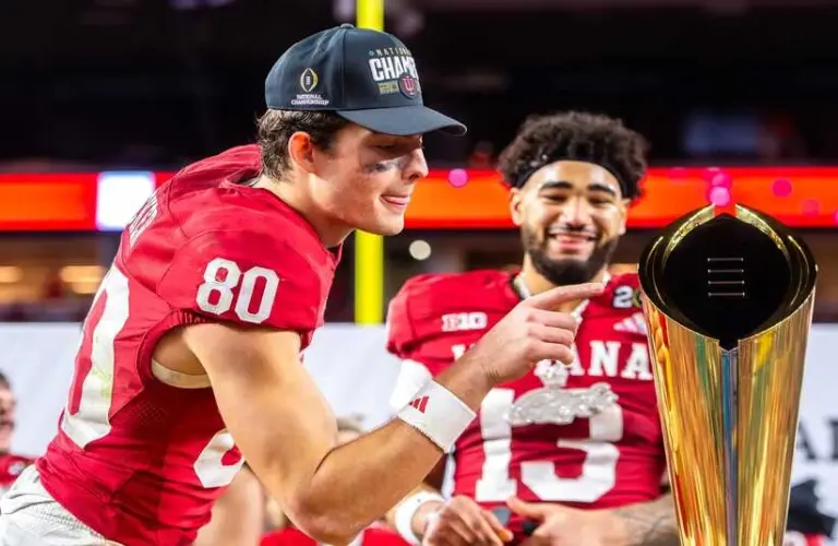 Indiana players celebrate Natty win.
