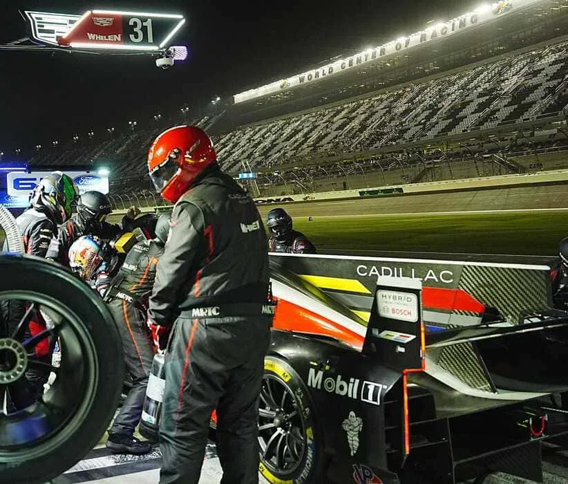 A driver change for the No. 31 Whelen Cadillac takes place during the Rolex 24, Saturday, Jan 24, 2026 at Daytona International Speedway.