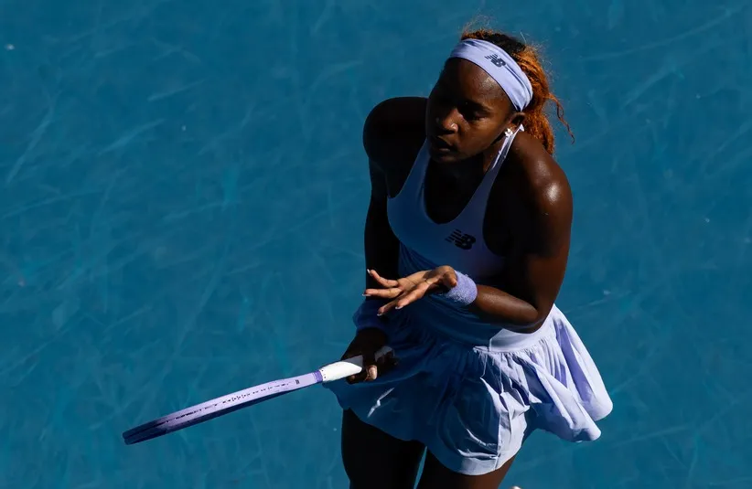 Coco Gauff of United States in action against Karolina Muchova of Czechia in the fourth round of the womenÃs singles at the Australian Open