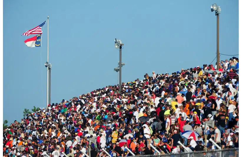 Sept. 10, 2011; Rockingham, NC, USA; ADRL fans watch from the grandstands during eliminations at Dragstock 8 at Rockingham Dragway.