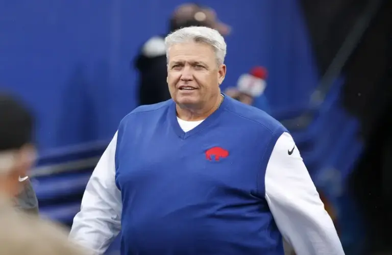 Buffalo Bills head coach Rex Ryan walks on the field before a game against the New England Patriots at New Era Field