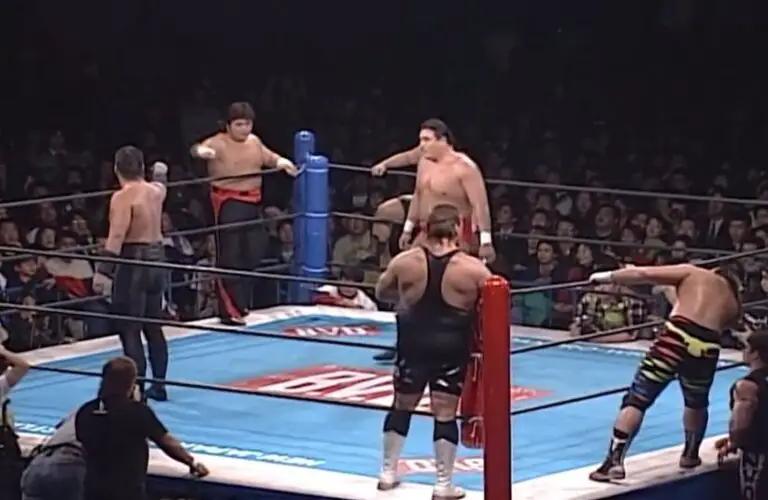 1997 Tag Match Scott Norton, Masahiro Chono and Hiroyoshi Tenzan met Shinya Hashimoto, Kensuke Sasaki and Tadao Yasuda