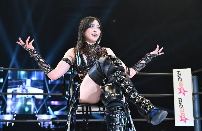 Saya Kamitani Sitting on Chair At A Stardom Wrestling Show