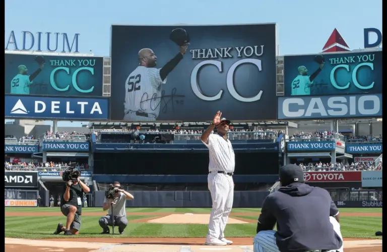 New York Yankees celebrate CC Sabathia