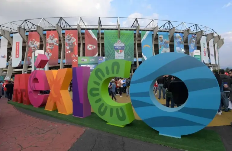 General overall view of Mexico letters outside of Estadio Azteca duirng an NFL International Series game
