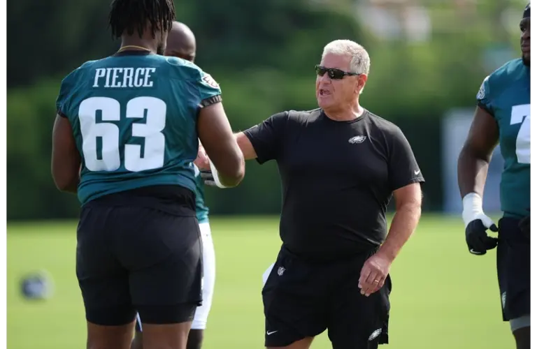 Jeff Stoutland during training camp earlier in the summer