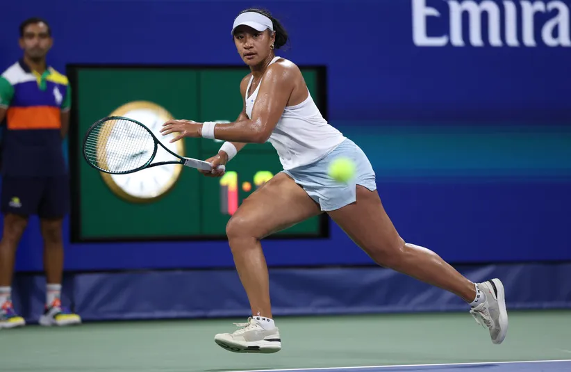 Destanee Aiava hits the ball on day one of the 2025 U.S. Open tennis tournament at USTA Billie Jean King National Tennis Center.
