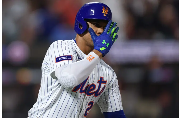 Juan Soto hits a home run during the fifth inning against the Padres