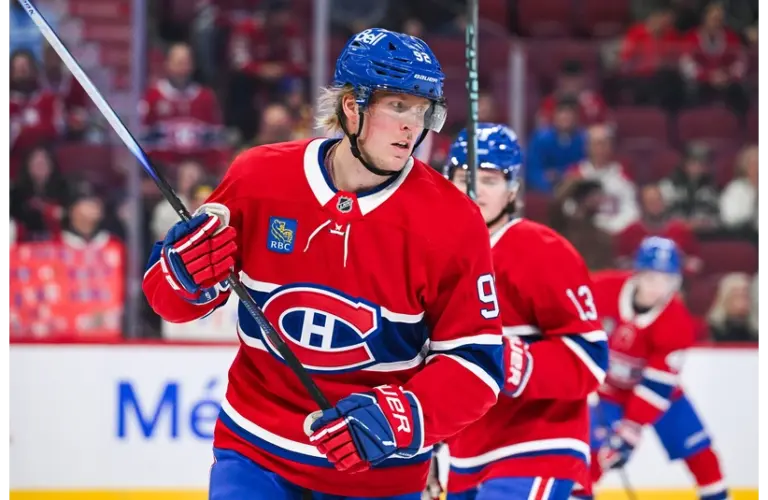 Laine skates on the ice in an October NHL game