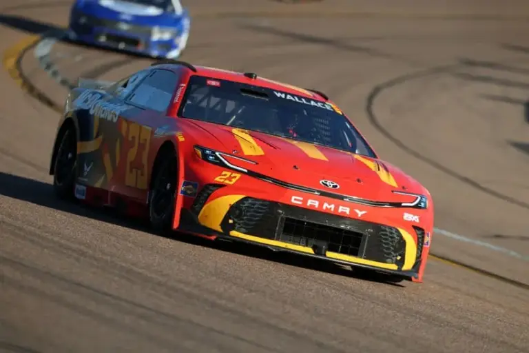 Nov 2, 2025; Avondale, Arizona, USA; NASCAR Cup Series driver Bubba Wallace (23) during the NASCAR Championship race at Phoenix Raceway.
