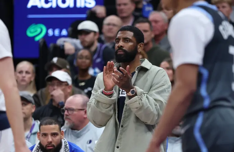 Kyrie Irving on the sideline.