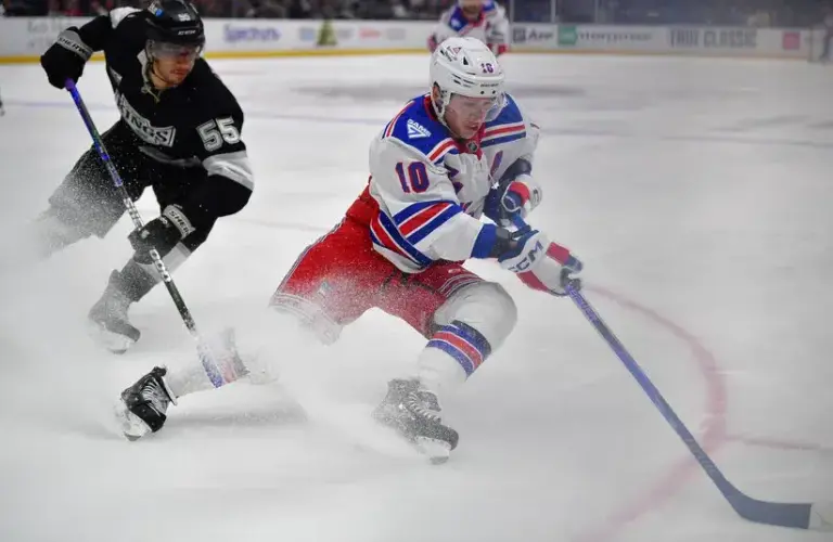 Artemi Panarin Playing Hockey As A NY Ranger Against The Los Angeles Kings