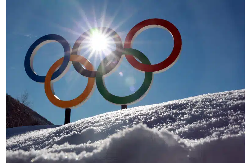[US, Mexico & Canada customers only] Jan 31, 2026; Anterselva Di Mezzo, ITALY; A general view of the Olympic rings near Anterselva di Sopra (Antholz Obertal), which will host the biathlon competition at the Sudtirol Arena Alto Adige in preparation for the Milano Cortina 2026 Olympic Winter Games. Mandatory Credit: Fabrizio Bensch/Reuters via Imagn Images