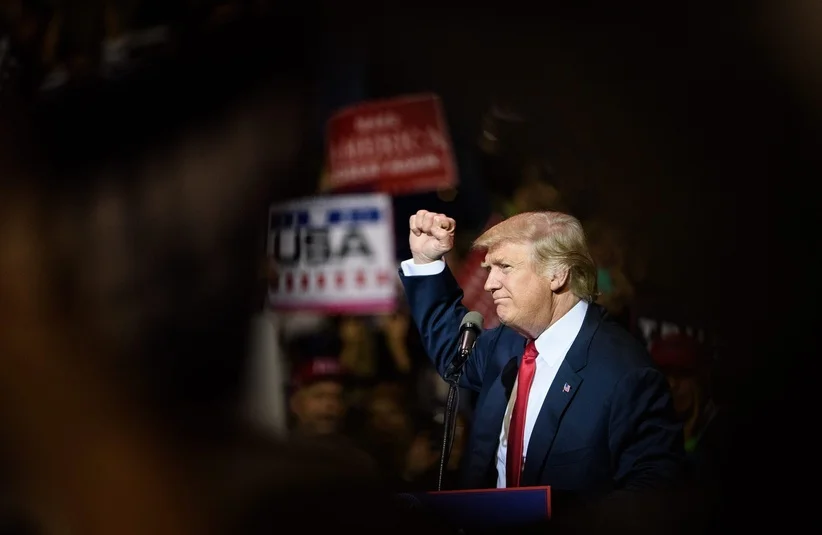 Trump clinching his fist