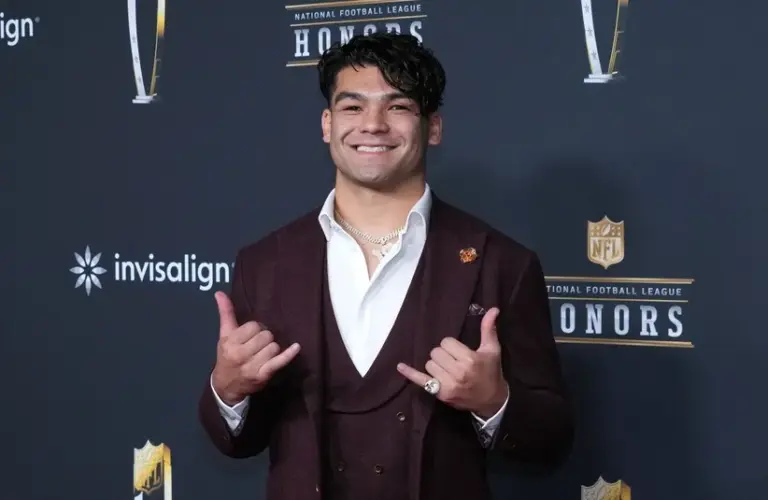 Puka Nacua on the NFL Honors Red Carpet before Super Bowl LX