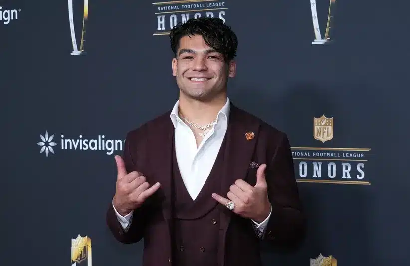 Puka Nacua on the NFL Honors Red Carpet before Super Bowl LX