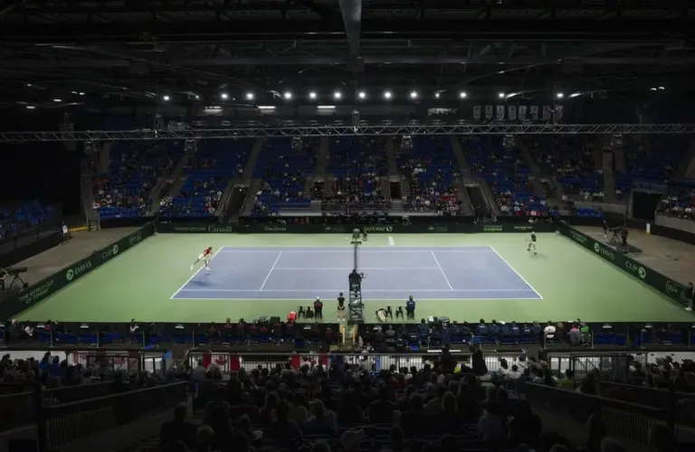 Brunold with tennis court view