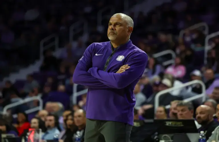 Kansas State Wildcats head coach Jerome Tang looks on during game