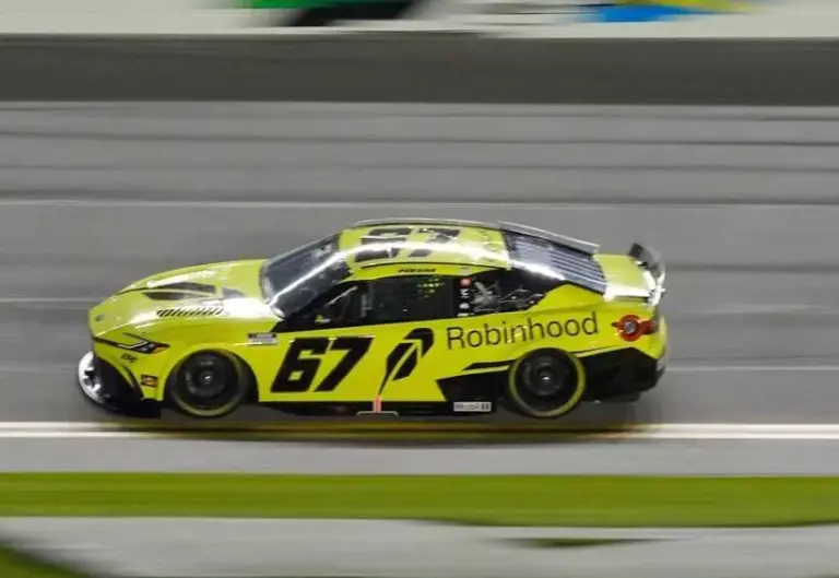 Corey Heim (67) speeds through the high banks during the Daytona 500 Pole Qualifying, Wednesday, Feb. 11, 2026 at Daytona International Speedway.