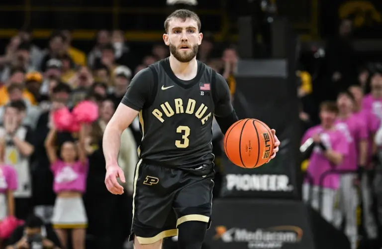 Purdue point guard Braden Smith brings the ball up court.