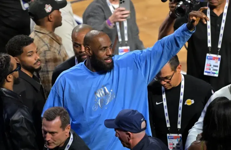 LeBron James showing his fist