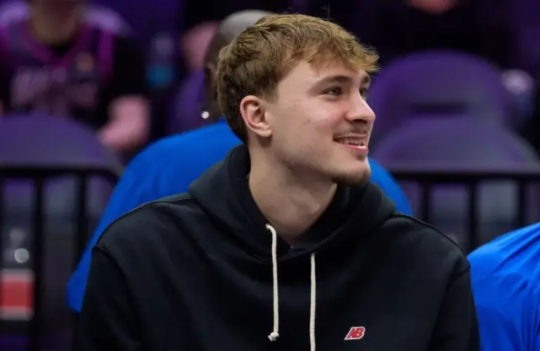 Dallas Mavericks forward Cooper Flagg (32) watches the second quarter