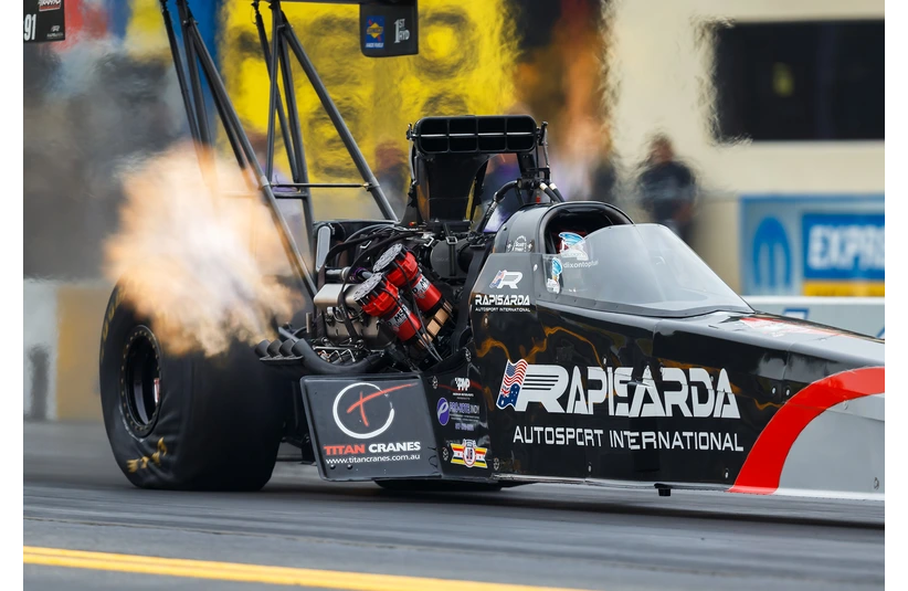 Oct 1, 2016; Mohnton, PA, USA; NHRA top fuel driver Larry Dixon during qualifying for the Dodge Nationals at Maple Grove Raceway. Mandatory Credit: Mark J. Rebilas-Imagn Images