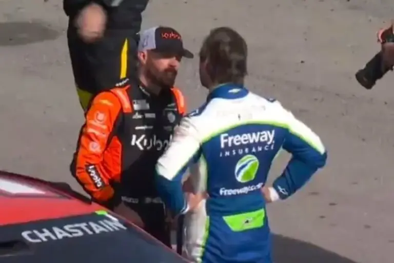 Ross Chastain and former teammate Daniel Suarez confront each other cooldown lap chaos post-race in Las Vegas
