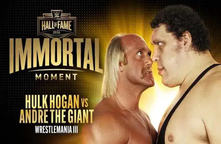 Immortal Moment Hulk Hogan Vs Andre The Giants WrestleMania 3 At 2026 WWE Hall Of Fame - Screenshot Courtesy Of X (@WrestleTalk_TV)
